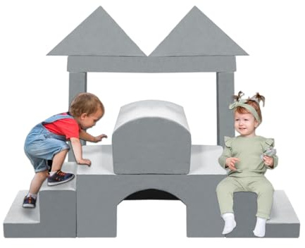 Générique Ensembles De Jeux D'intérieur, 10 Jouets en Velours Haute Densité, pour Grimper, Glisser Et Ramper, pour Aires De Jeux, Intérieur, Maison, Aires D'activités,Maisonnettes