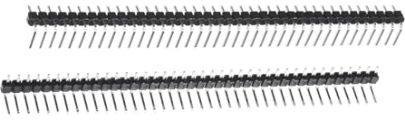 Unifizz 2.54mm Pitch Right Angle Single Row Male Pin Header 1x40P Bent Pin Circuit Connector for PCB Board Prototyping Pack of 18