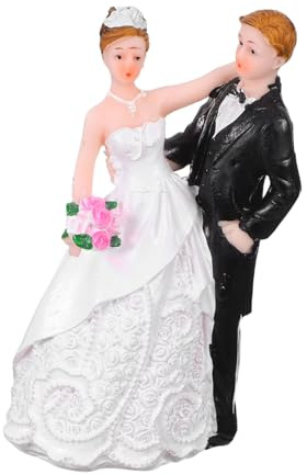 Alipis Statua Sposi in Resina per Decorazione Torta Matrimonio Figurine Artigianali per Tavolo Nuziale Addobbi per Bridal Shower Anniversari e Feste Fidanzamento