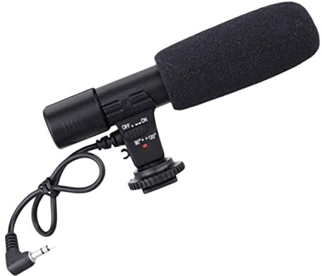 CIYODO Micrófono para Cámara Réflex Digital y Video Profesional para Entrevistas y Grabación Portátil Compacto Ligero Compatible DSLR, Videocámaras y Teléfonos para Vlogs