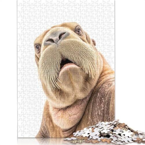 Rompecabezas de 1000 Piezas de morsa para Adultos, Ideal como decoración Divertida para Selfies, Ideal para Adolescentes y como Regalo (75 x 50 cm).