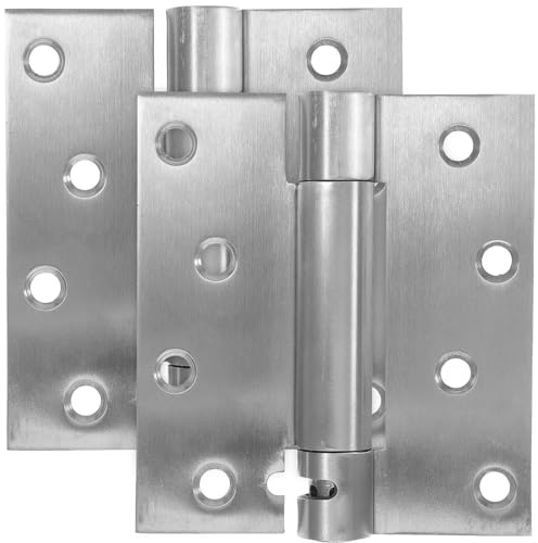 Gatuida 2 pièces Charnières à Ressort Inox Lot de Charnières Auto-fermantes pour Portes de Garage Réglables Silencieuses et Durables Acier