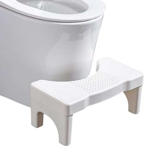 Repose Pied Toilette avec Coussinets AntidéRapants,Tabouret de Merde Accroupi Portatif Plastique D'Appoint,Tabouret de Toilette pour Toilettes Constipation,Soulager Les Ballonnements,40 * 21 * 17cm