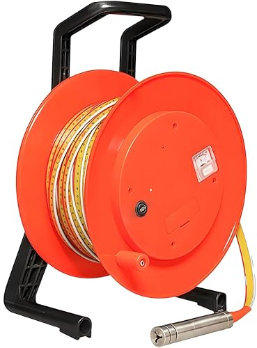 Jauge De Niveau D'eau Souterraine Avec Sonde Fixe En Acier Inoxydable De 25 Mm Et Ruban D'acier, Sonde De Profondeur Avec Signal Sonore Et Voltmètre, Pour Les Réparateurs De Puits 32.8ft/10m