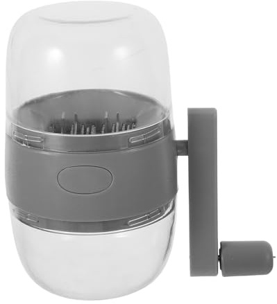 SUPVOX Trituradora Manual de Frutos Secos y Ajo Manivela, Molinillo Compacto de Plástico Gris para Cocina y Viaje, Procesador Versátil para Nueces, Jengibre y Semillas
