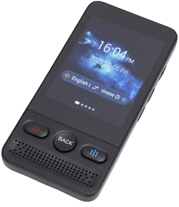 Ausla Dispositif de Traduction Vocale, écran de 2,8 Pouces Prenant en Charge L'enregistrement et la Traduction Photo, Modes en Ligne et Hors Ligne WiFi pour Les Affaires,