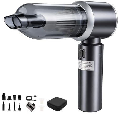 Cordless Handheld Vacuum, 3 in 1 Vacuum, 16000Pa Mini Aspirador Recargable, con Motor sin Escobillas, Potente Aspiradora Sin Cable Coche para Coche Oficina Hogar Cocina Pelo de Mascota Piarhlie