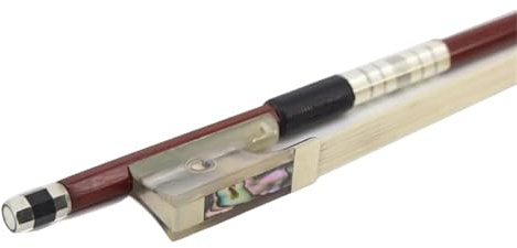 Professionelle Geigenbögen Weißes Ochsenhorn Grüner Sandelholz-Geigenbogen Rosshaar Silber(1 2-Brown)