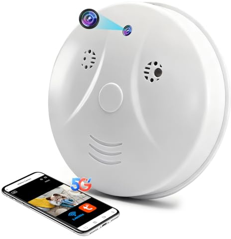 Cámara Oculta WiFi 5G, Cámara Espía Oculta en Detector de Humo | Mini Cámara Oculta Wifi, Cámara Espía Oculta HD 1080P con Detección de Movimiento y Visión Nocturna, Vista Remota