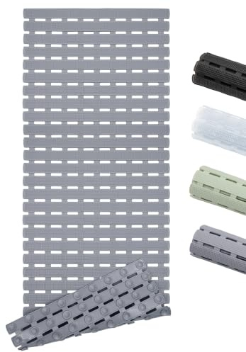 Yeahshion Badewannenmatte rutschfest 100x40cm, Extra Lang Antirutschmatte Badewanne, Maschinenwaschbar, Schimmelfeste Duschmatte mit Ablauflöchern und Saugnäpfen, Grau