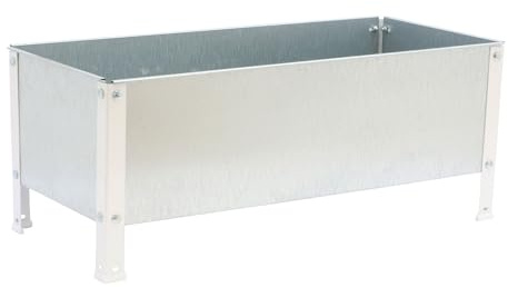 Simon Rack Huerto Urbano Metálico, Agujeros Drenaje, Capacidad 200 L, 410x1200x600 mm, Huerto Terraza Exterior, Blanco/Galva -Simon Garden