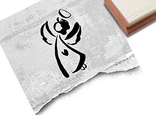Stempel Weihnachtsstempel Engel - Motivstempel zu Weihnachten Karten Geschenkanhänger Basteln Weihnachtsdeko Tischdeko Geschenk - zAcheR-fineT (groß ca. 34 x 49 mm)