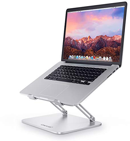 ONIVIB Laptop Computer Stand, Adjustable Tablet Holder Desk, Foldable Wide Compatible(10-17 inches) Computer Lapdesks, for MateBook Notebook-(Silver)