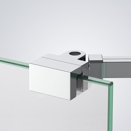 Heilmetz Duschwand-Stabilisierungsstange 500 mm für 6/8 mm Glas, 1 Stück | Mit 19 mm Aluminium-Stabilisator, Glasclip aus Zinklegierung und Kunststoff, Wandmontage Stabilisator für Duschwände