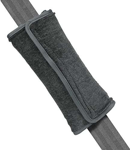Dooky Seatbelt Pillow Dark Grey Kissen für den Sicherheitsgurt Anschnallgurt (100% Baumwolle, extra weich, waschbar, mit praktischem Klettverschluss), Grau Uni
