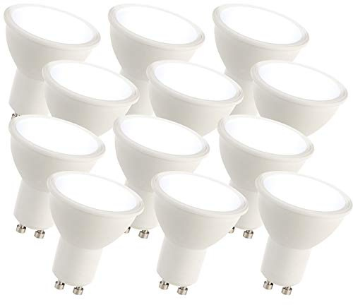 Luminea Stiftsockellampe: 12er-Set LED-Spots GU10, 7 Watt, 540 lm, 6.500 K, 100°, F (LED Einbaustrahler-Lampe, GU10-Leuchte, Fluter)