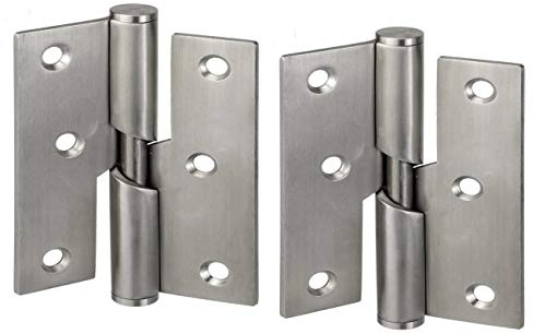 1 Paar 76 mm Scharniere aus Edelstahl, Türscharniere mit Hebefunktion(links) 3