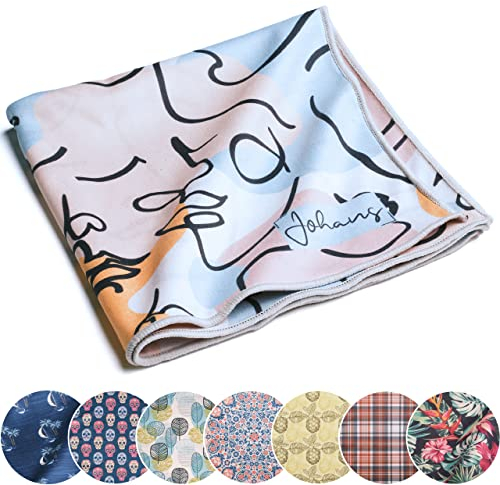 Johans® XXL Mikrofasertuch | Optikerqualität 30x30cm zur Reinigung von Brille, Smartphone, Tablet, Kamera | Brillenputztuch, Displaytuch (Faces)