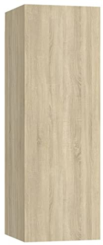 vidaXL Mueble para TV Colgante Soporte Armario Aparador Estante Salón Sala de Estar Decoración Madera Contrachapada Color Roble Sonoma 30,5x30x90 cm