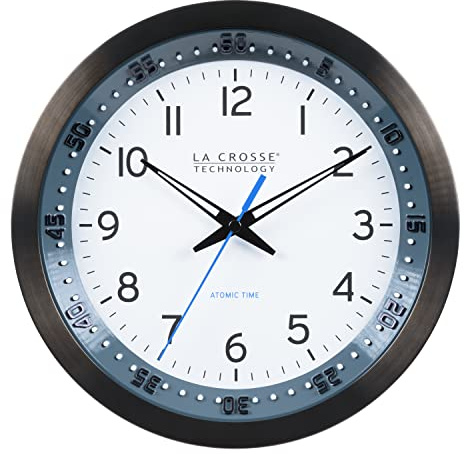 La Crosse Technology Atomic Wall Clock, Metal, 10 (404-54667)