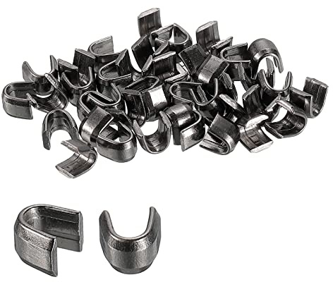 sourcing map 40 Stück Reißverschluss Stopper Schieberhalter #10 U Form Oben Stopfen Metall Reißverschluss Reparatur Set für Taschen Mäntel Jacken Geschlossene Zipper Ersetzen Metallisch Schwarz