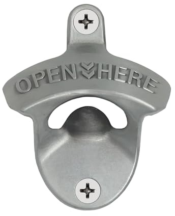 HAIICEN Antique Silver Beer Opener Wall Mount, Stainless Mountable Beer Cap Opener for Retro Kitchen Decorative (1PCS)