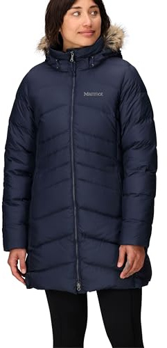 Marmot Women's Montreal Coat, Warm, Insulated Hooded Winter Coat, Windproof Down Parka, Lightweight Packable Outdoor Jacket, Midnight Navy, S