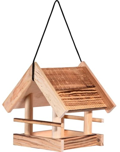 dobar® Green Label Vogelfutterhaus Candela hängend - Vogelhaus 22 x 20 x 22 cm - Geflammt