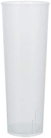 TELEVASO - 200 unidades - Vaso Tubo 300 ml Reutilizable Ligero - Polipropileno (PP) - Color traslúcido - Vaso ecológico Libre de BPA, Ideal para cerveza, cubatas, agua