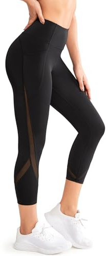 Yvette 3/4 Legging de Sport pour Femme avec Maille Taille Haute | Contrôle du Ventre Opaque,Ne glisse pas