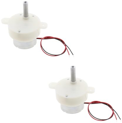OTOTEC 2 x Getriebemotor, 6–9 V Gleichstrom, 2–5 U/min, langsamer Drehzahl, Wellendurchmesser 5 mm, Schaftaußenlänge 16,3 mm, Kabellänge: 13 cm, Mikro-Elektromotorgetriebe