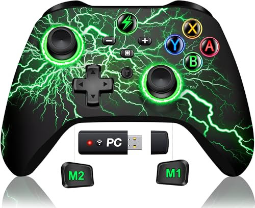 GAMSINGY Controller für Switch/Lite/OLED Konsole/Windows PC, Wireless Switch Controller mit Cool RGB/Präzise Bewegungssteuerung/Dual Motors Vibration/Turbo/Macro/Aufwecken Funktion