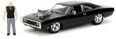 Jada Toys Fast and Furious Modellauto Dodge Charger 1970 (19 cm) mit Dominic Toretto Figur (8 cm) - Film-Auto mit Teilen zum Öffnen, Spielzeug-Set aus Metall für Fans und Sammler ab 8 Jahre