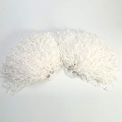 equlup 2 Stück modische Cheerleader-Pompons, Sport-Pompons, Cheerleading-Cheer-Pompons für die Teamsport-Spirit-Party (Weiß)