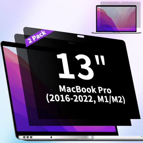 ANTOGOO V Lot de 2 films protecteurs d'écran de confidentialité mats anti-reflet pour ordinateur portable MacBook Pro 13 (2016, 2017, 2018, 2019, 2020, 2021, 2022, M1, M2)