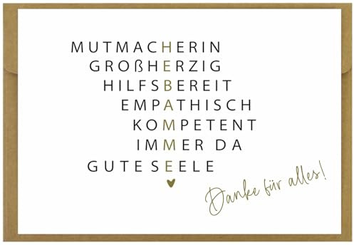 CL&MH Postkarte Hebamme - Danke für alles! | Postkarte mit Goldfolie | Dankeschön Hebamme | Abschiedsgeschenk Hebamme | Danke Geschenk Hebamme