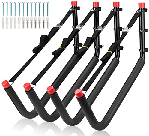 Kajaks-Aufbewahrungsregale, 4 Stück, robuste Kanu-Aufhänger, 52 cm, Wandhalterung, Haken für Stand-Up-Paddle-Boards, Surfbretter, SUP, Ski, Snowboard (50 x 52 cm)