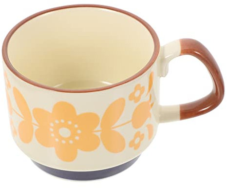Cabilock Smooth Edges Ceramic Mug Latte Cup Stackable Espresso Cups Soup Mugs Handles for Home
