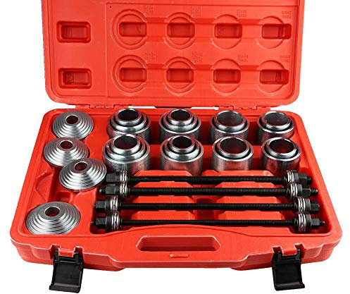 Set di utensili per presse universali per la rimozione dei cuscinetti Kit in acciaio al carbonio per cuscinetti silenziosi Cuscinetti idraulici Boccole Cuscinetti a sfera Anelli di simmer per auto,