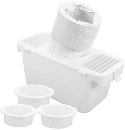 TOBBOMEY Kit Connecteur Conduit de Sécheuse Blanc en Plastique, Filtre la Poussière Fine, Usage Polyvalent pour Sèche-linge, 1 Set Accessoire de Ventilation