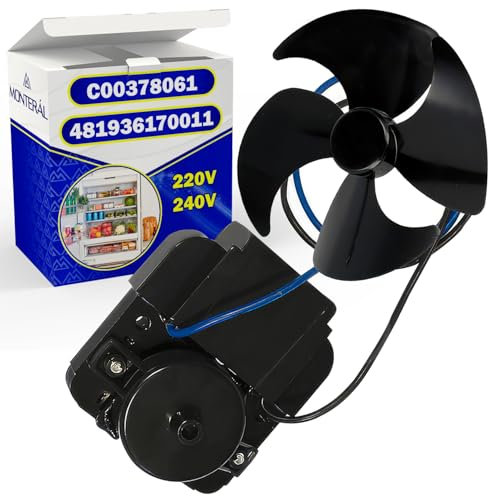 Ventilador Frigorífico y Congelador 220V/240V con Código Original C00378061 para Indesit 481936170011 para Whirlpool - Garantía de 10 Años - MONTERAL