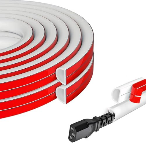 3m Wire Covers for Cables,Cable Cover Self-Adhesive Wire Cover Cable 15 x 10mm D-Shape Cable Trunking Flexible Self Adhesive Conduit Trunking Hide Wires Wall Mounted Tv,Hide Wires On Wall