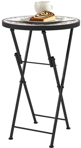 Outsunny Beistelltisch klappbar Mosaiktisch Ø35,5 x 55 cm Mehrfarbig