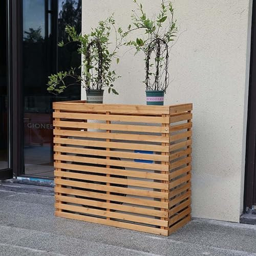 Grands volets de climatisation centraux résistants aux intempéries – Cachez l'unité extérieure avec style avec écran de clôture en bois massif