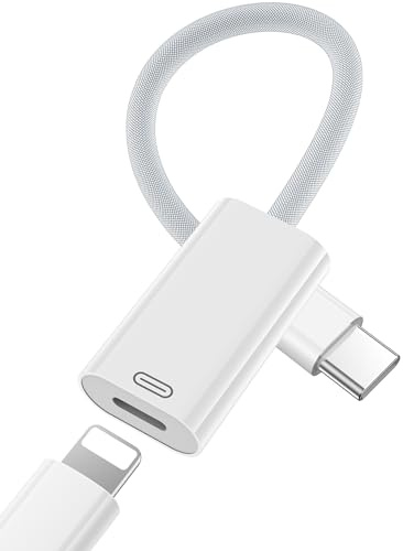 Adaptador USB C a Lightning para iPhone 16e 16 15 Pro Max Plus iPad (A16), 30 W PD carga rápida transferencia de datos, adaptador de audio tipo C a Lightning de nailon para iPad Pro Mini 7 6 Air 6th 5