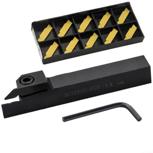 Strong MGEHR16161 5 - Supporto per fresa per tornio + 10 inserti MGMN150G NC3020 per tagli di precisione