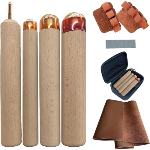 Uxsjakjsd Dragon Crystal Stone Age Toolkit Pressure Flaker,Copper Boppers for Both Pros Knapping Tools Kit Obsidian Crafting Tool