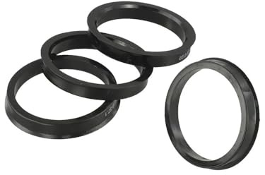 HFGDRH Anello Centratura Cerchione, 4 Pezzi Anelli di centraggio for mozzo Ruota in plastica Nera for Auto, Foro Centrale 66,6-57 mm, Anello for, Decorazione Interna