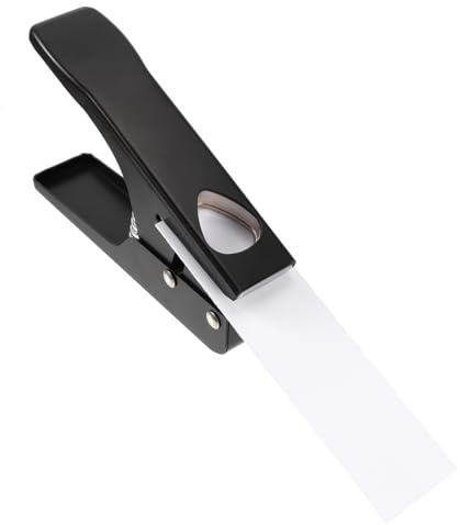 SOLUSTRE Gitarrenplektren Stanzer aus Eisen Schwarz mit Silikonpad Angenehm in Hand für Selbstgemacht Plektren und Präzises Ausstanzen