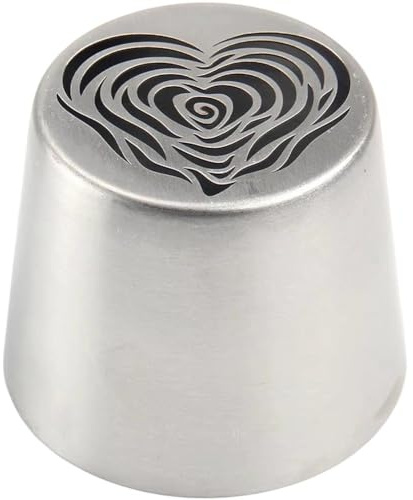 HiyyFloy Juego De Boquillas Rusas para Manga Pastelera, Boquillas Grandes para Manga Pastelera, Boquillas De Acero Inoxidable con Forma De Rosa En Forma De Corazón para Decorar Pasteles.